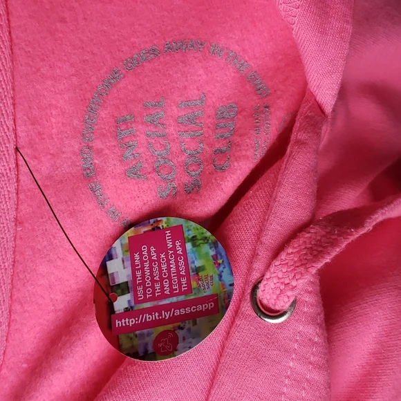 Anti Social Social Club Pink Hate hoodie sweatshirt - Picture 9 of 11
